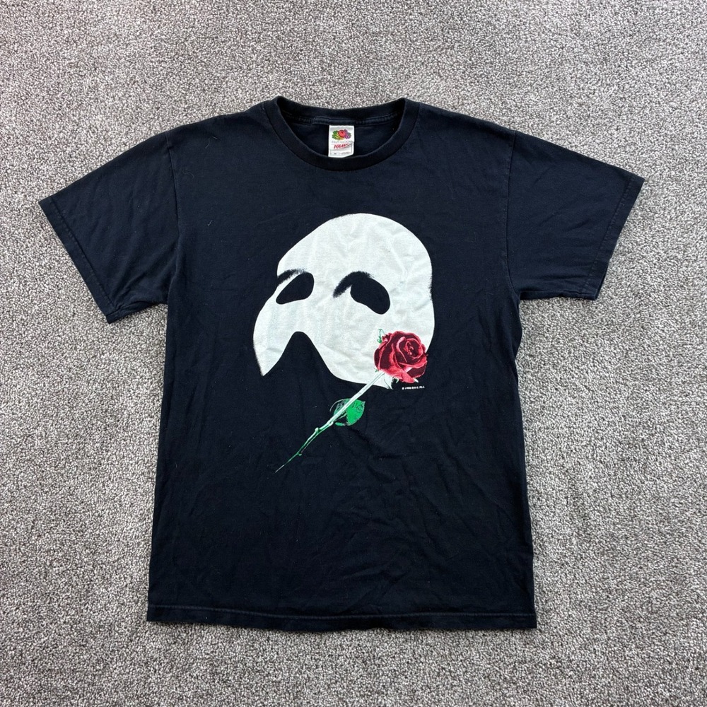 Vintage Phantom of the Opera Shirt Mens Medium Black Cotton Play Musical